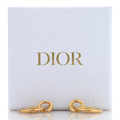 Christian Dior Metal CD Navy Earrings Gold 4 of 4