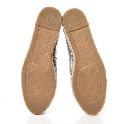Chanel Lambskin CC Espadrilles 36 Black 5 of 8