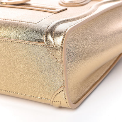 Celine Laminated Lambskin Nano Luggage Gold 10 of 11