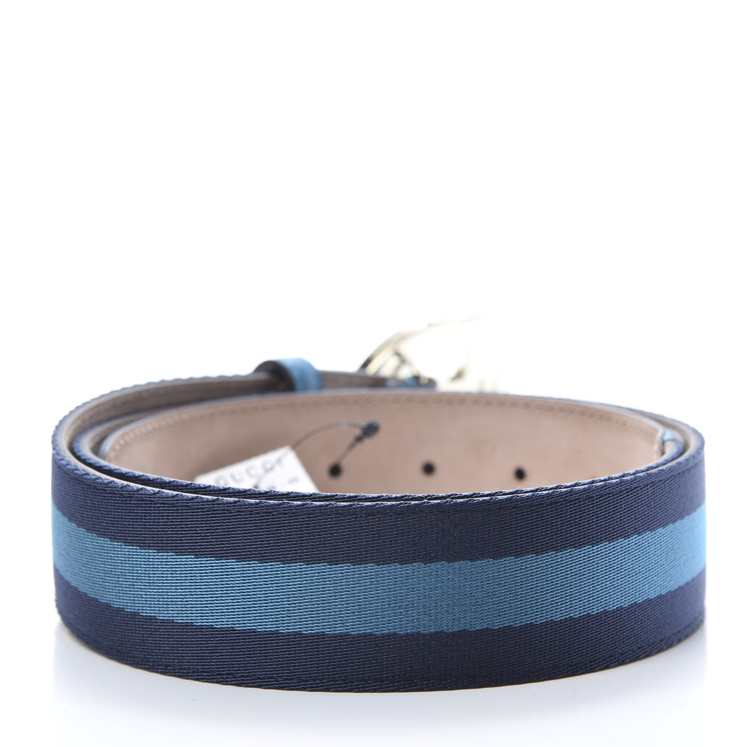Gucci Calfskin Web Interlocking G Belt 95 38 Light Blue 2 of 5