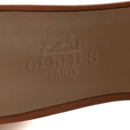 Hermes Calfskin Oasis Sandals 35.5 Gold 6 of 9