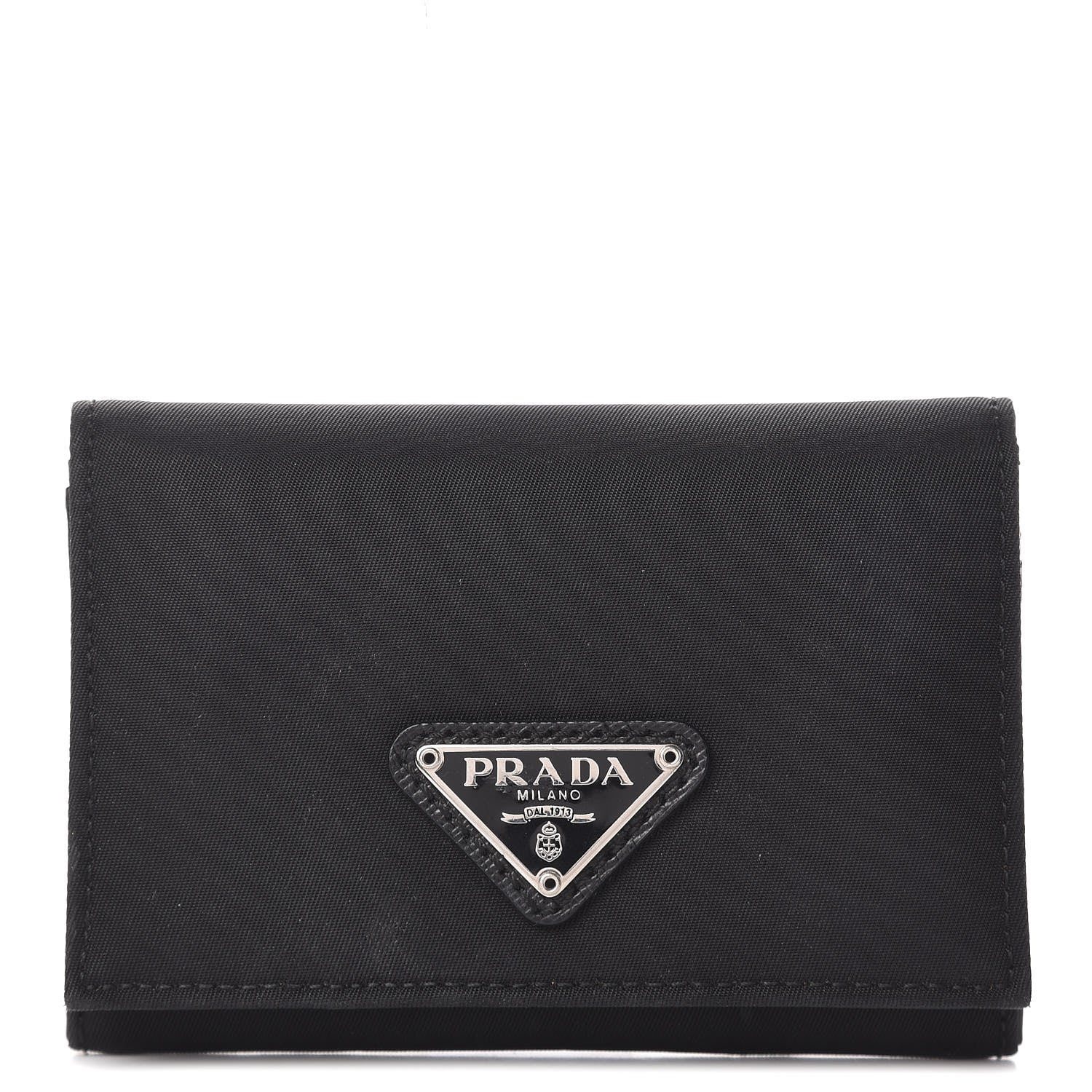 Prada Tessuto Nylon Card Holder Black 1 of 8