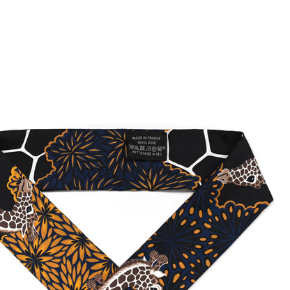 Hermes Silk Three Graces Twilly Black Gold Taupe 3 of 4