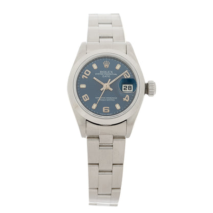 Rolex Stainless Steel 26mm Oyster Perpetual Date Watch Blue 79160 1 of 4