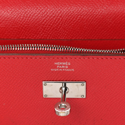 Hermes Epsom Kelly Longue Wallet Rouge Casaque 6 of 18