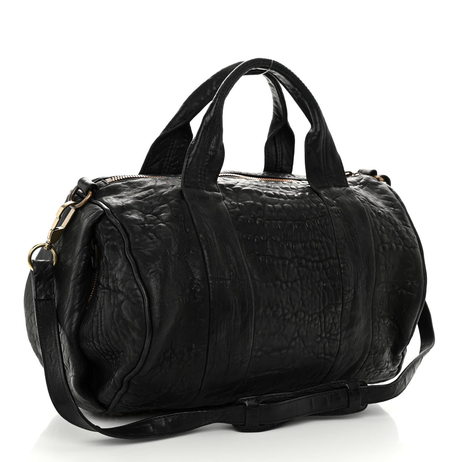 Alexander Wang Pebbled Lambskin Rockie Black Antique Brass Hardware 3 of 9