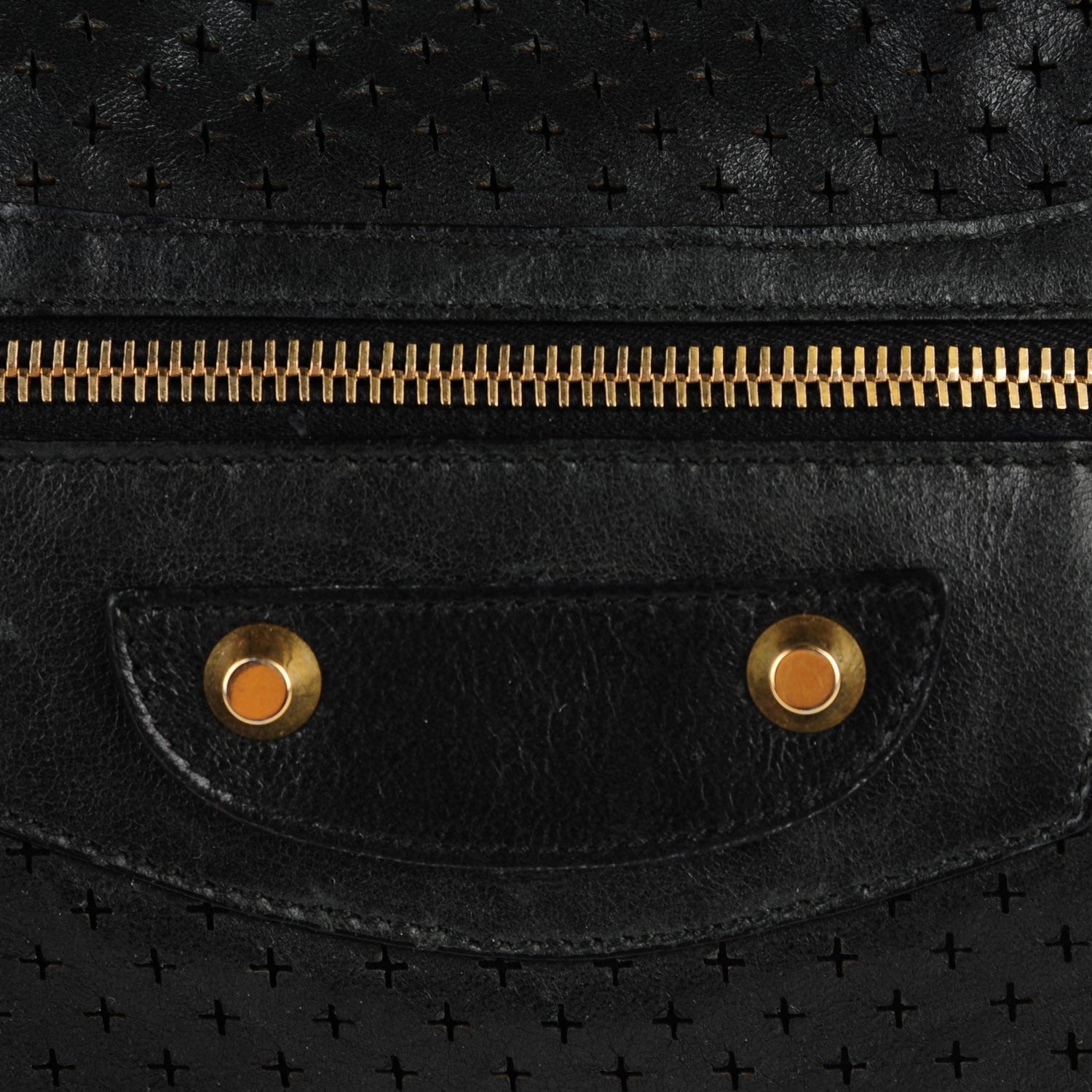 Balenciaga Agneau Laser Cut Cross Classic Gold Hardware City Black 14 of 14