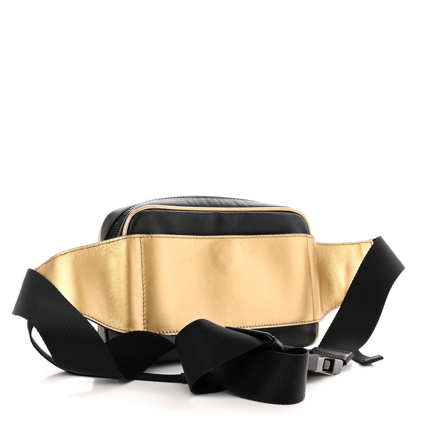Saffiano Travel Belt Bag Black Platino