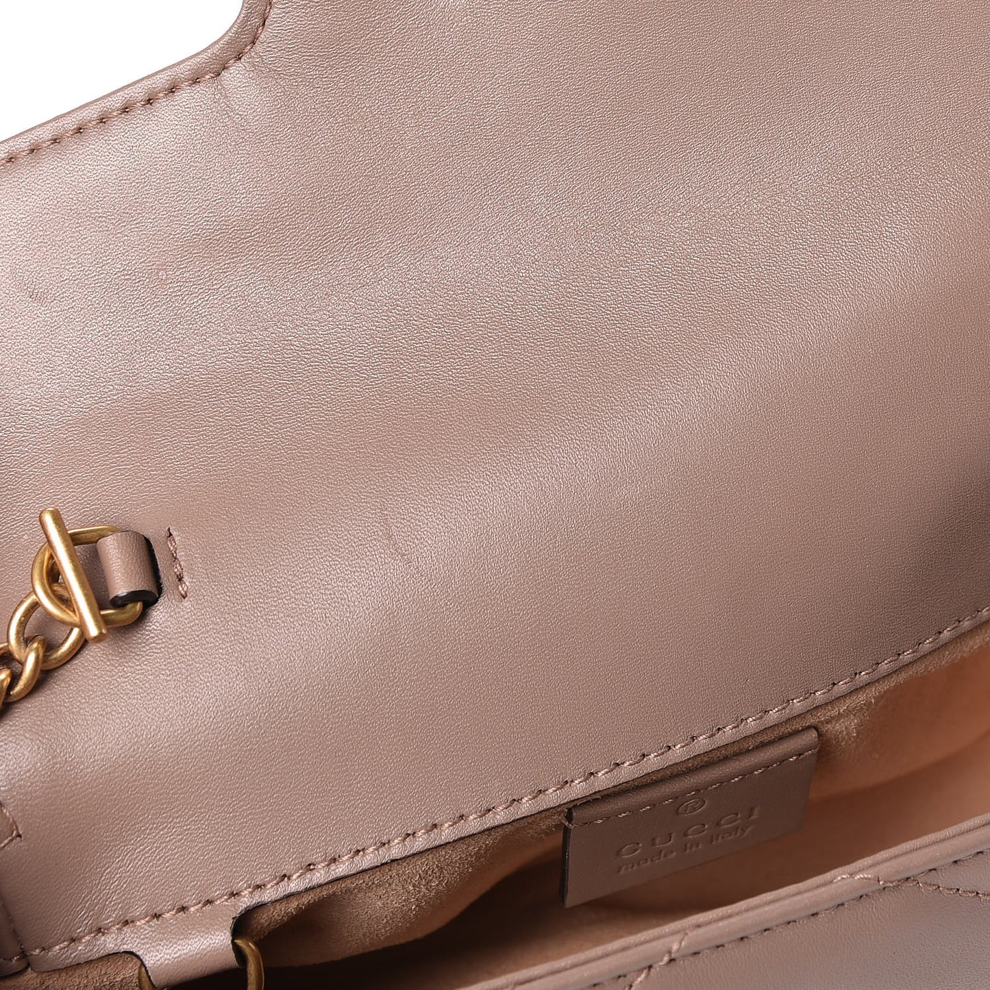 Calfskin Matelasse Super Mini GG Marmont Shoulder Bag Porcelain Rose