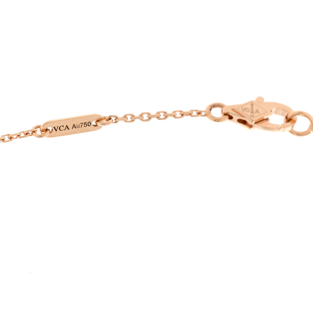 Van Cleef & Arpels 18K Rose Gold Carnelian Sweet Alhambra Pendant Necklace 5 of 6