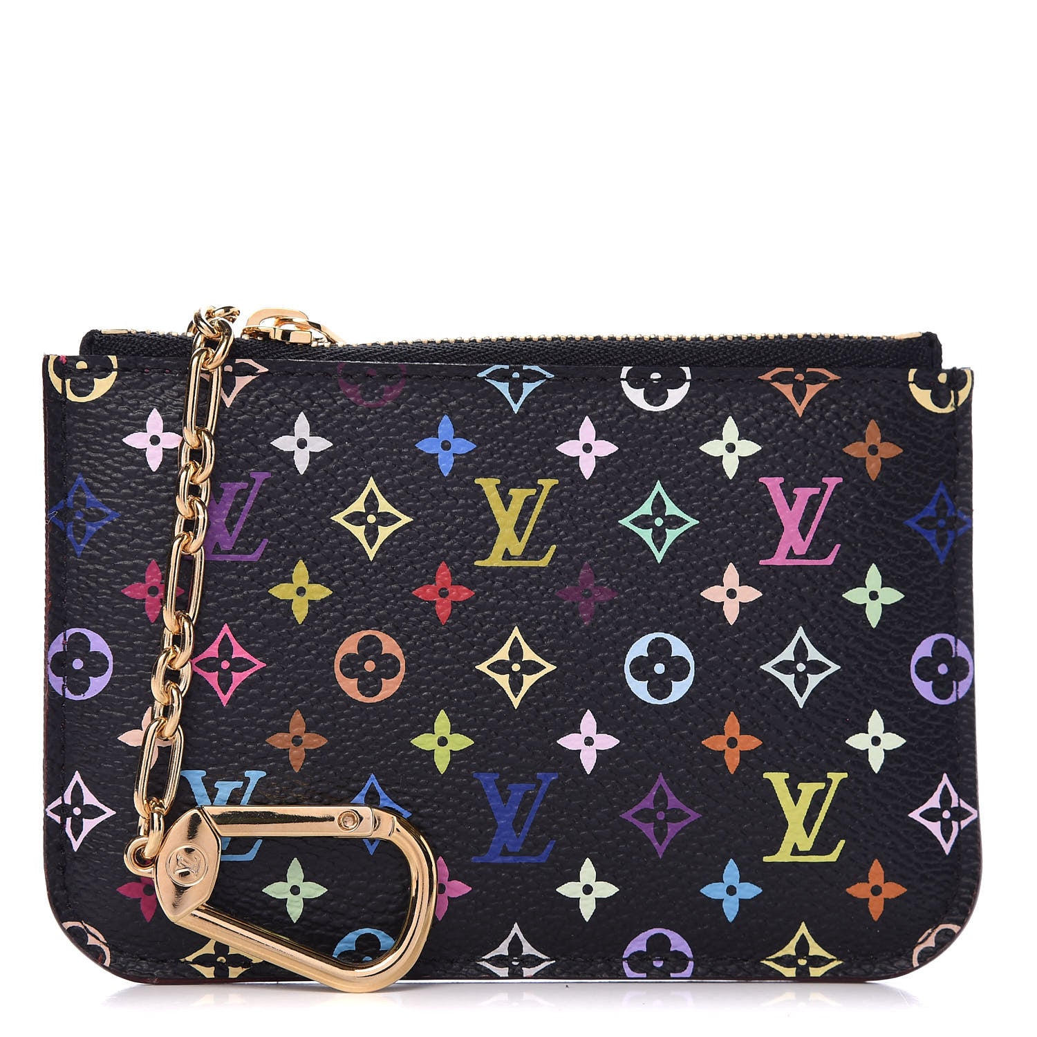 Louis Vuitton Monogram Multicolor Key Pouch Black Grenade 1 of 7