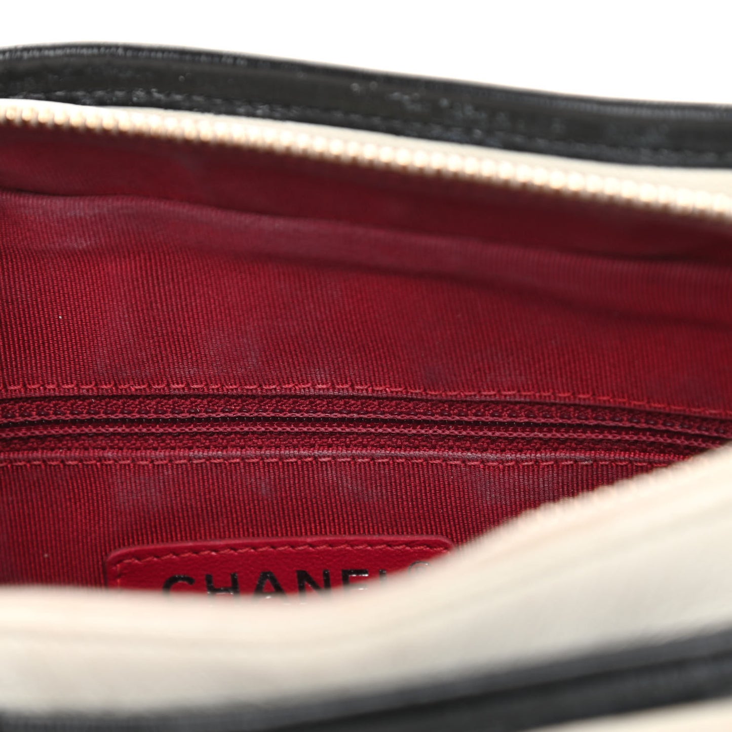 Aged Calfskin Quilted Small Gabrielle Hobo Black White