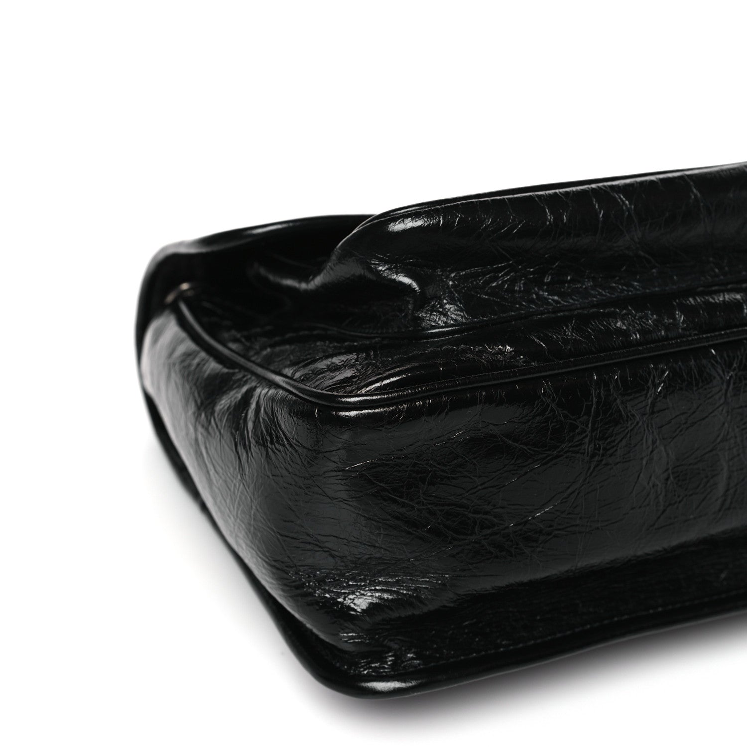 Saint Laurent Crinkled Calfskin Matelasse Monogram Medium Niki Chain Satchel Black 8 of 10