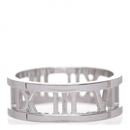 Tiffany 18K White Gold Atlas Open Ring 54.5 7 1 of 5