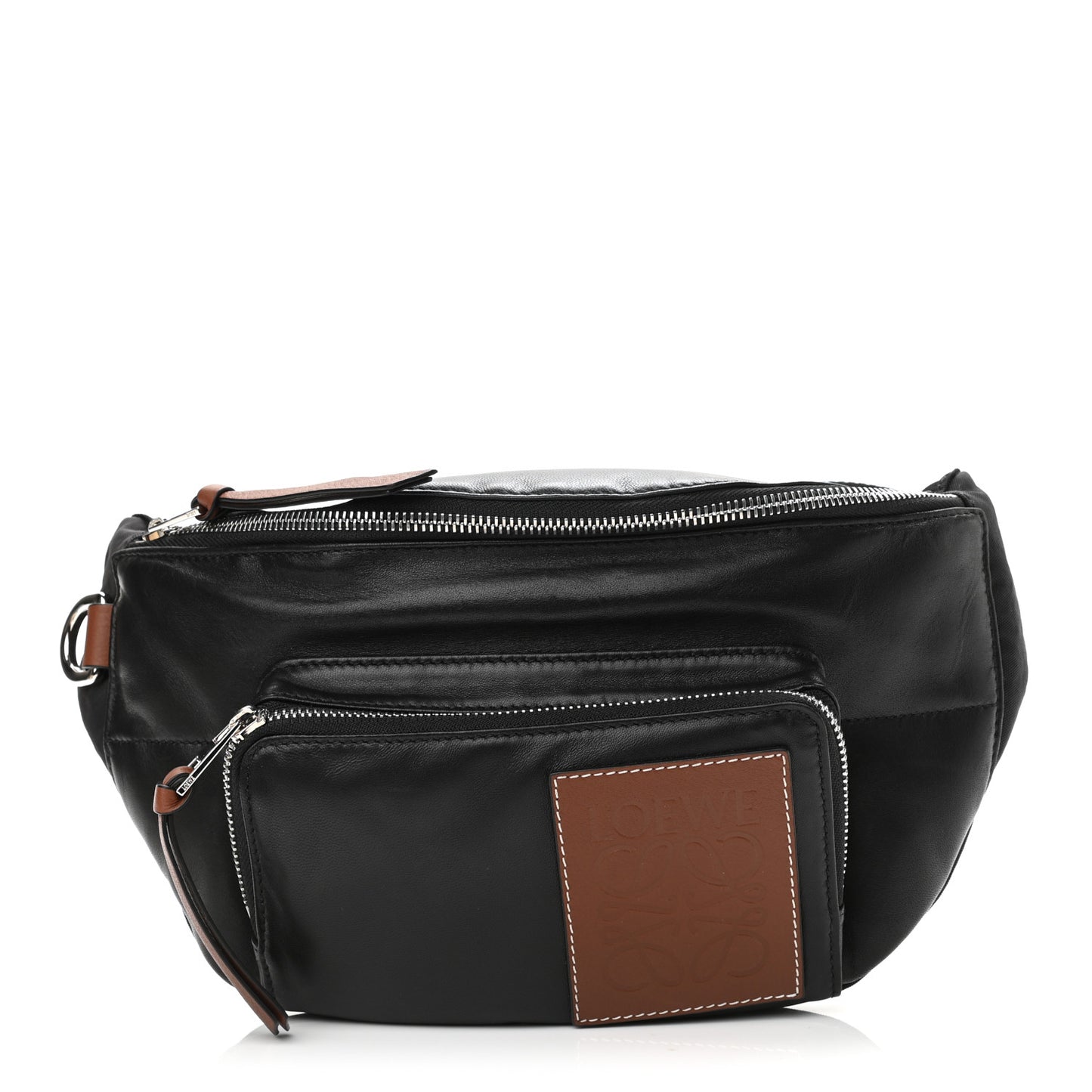 Calfskin Nylon Belt Bag Black