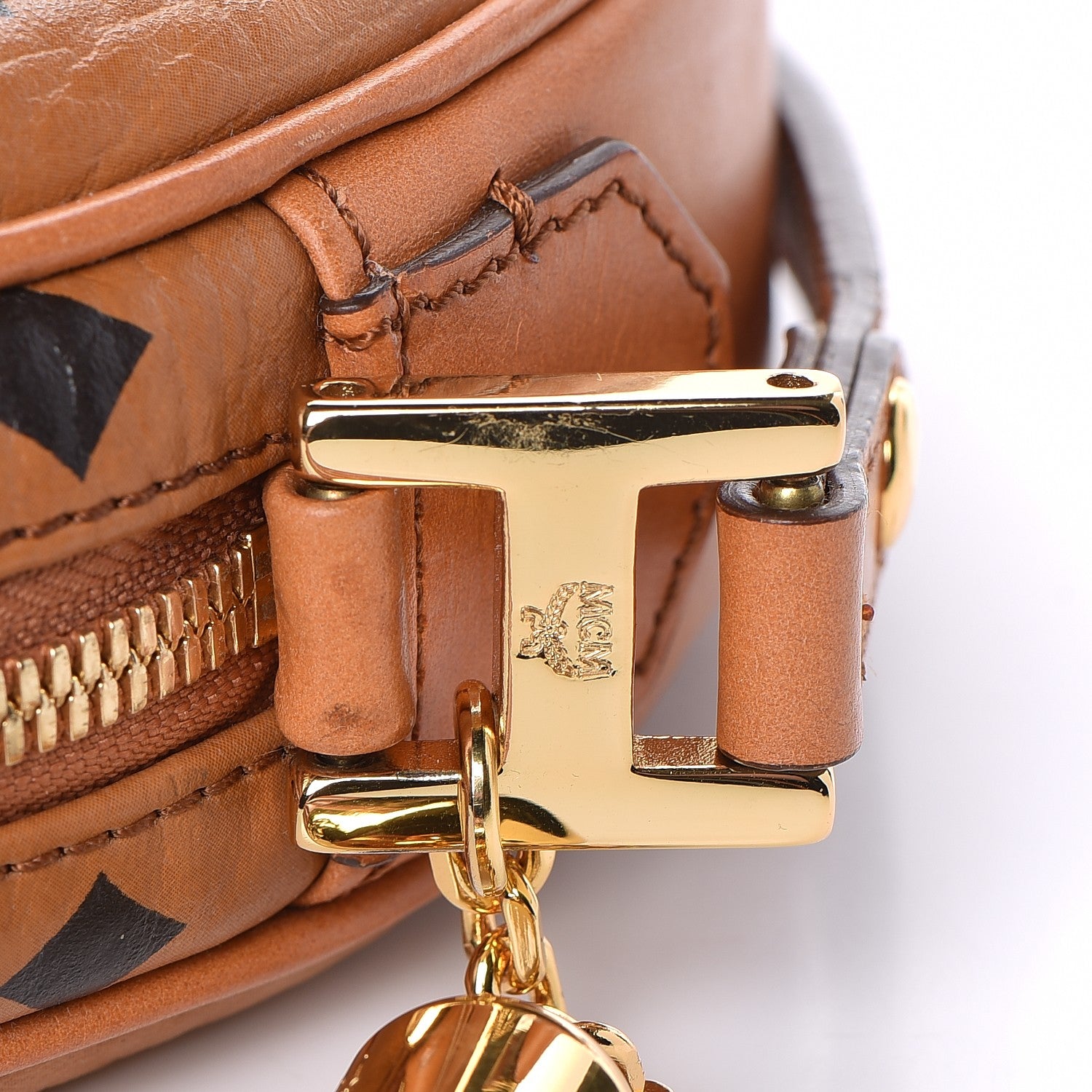 MCM Visetos Medium Heritage Tambourine Cognac 11 of 14