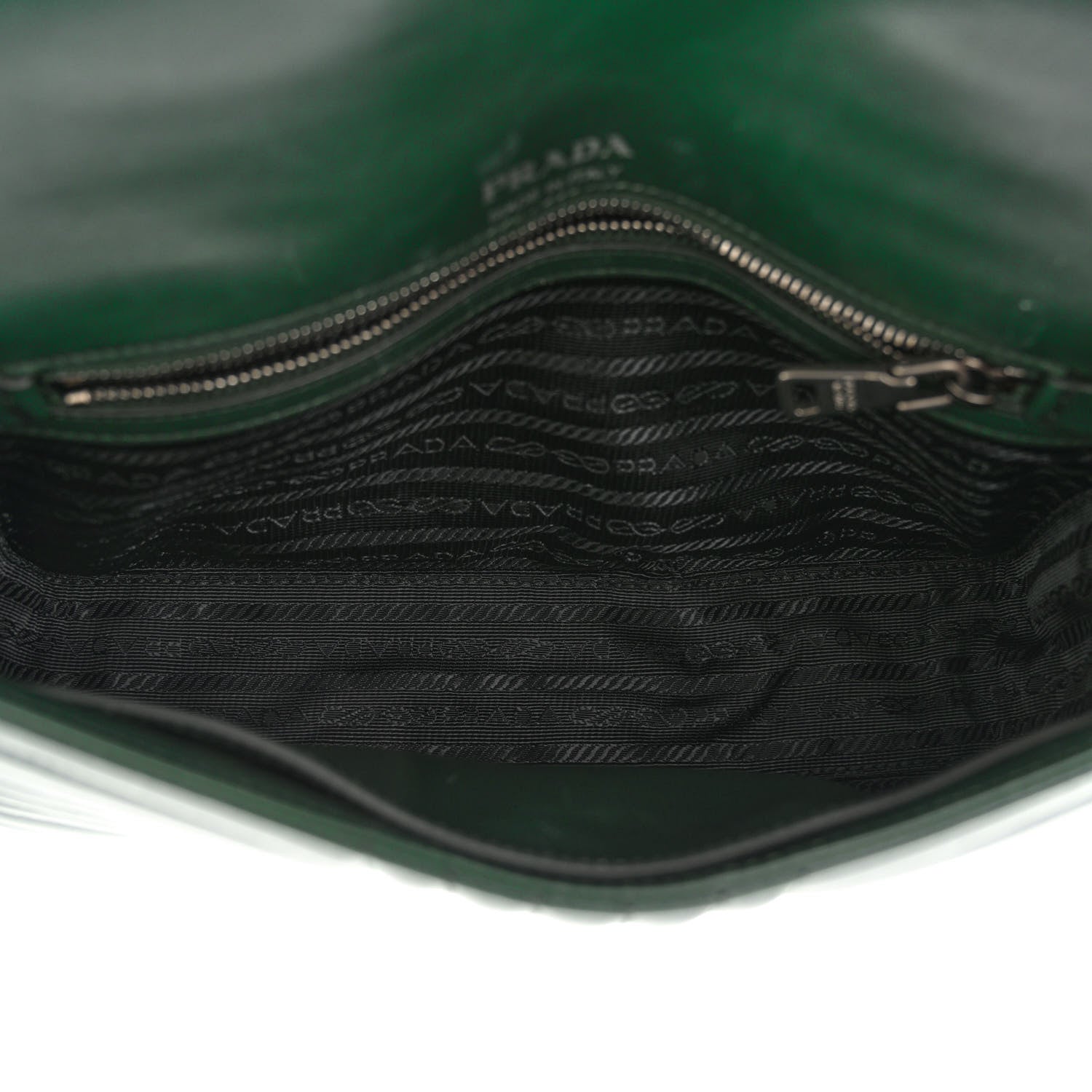 Prada Soft Calfskin Impunture Diagramme Medium Chain Flap Shoulder Bag Smeraldo 5 of 12