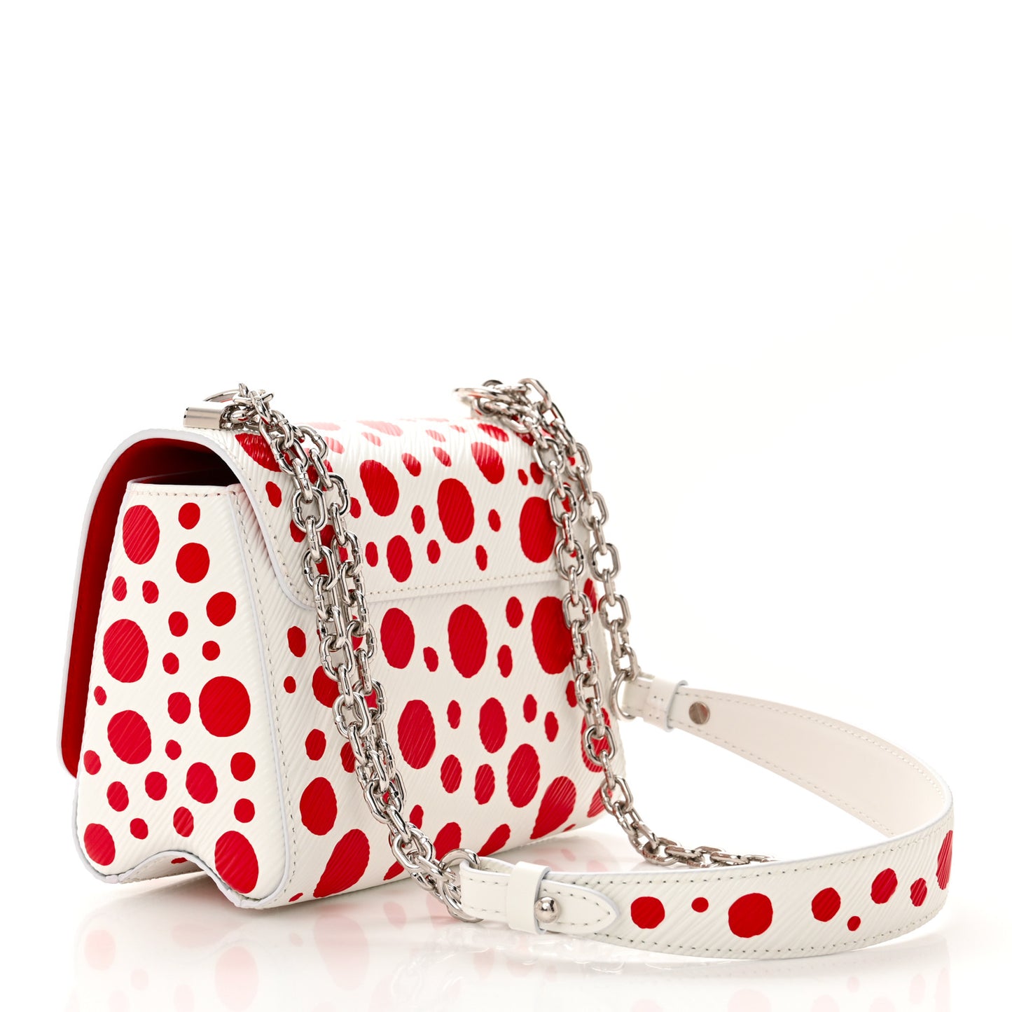 LV X YK Epi Infinity Dots Twist Shoulder Bag PM White Red