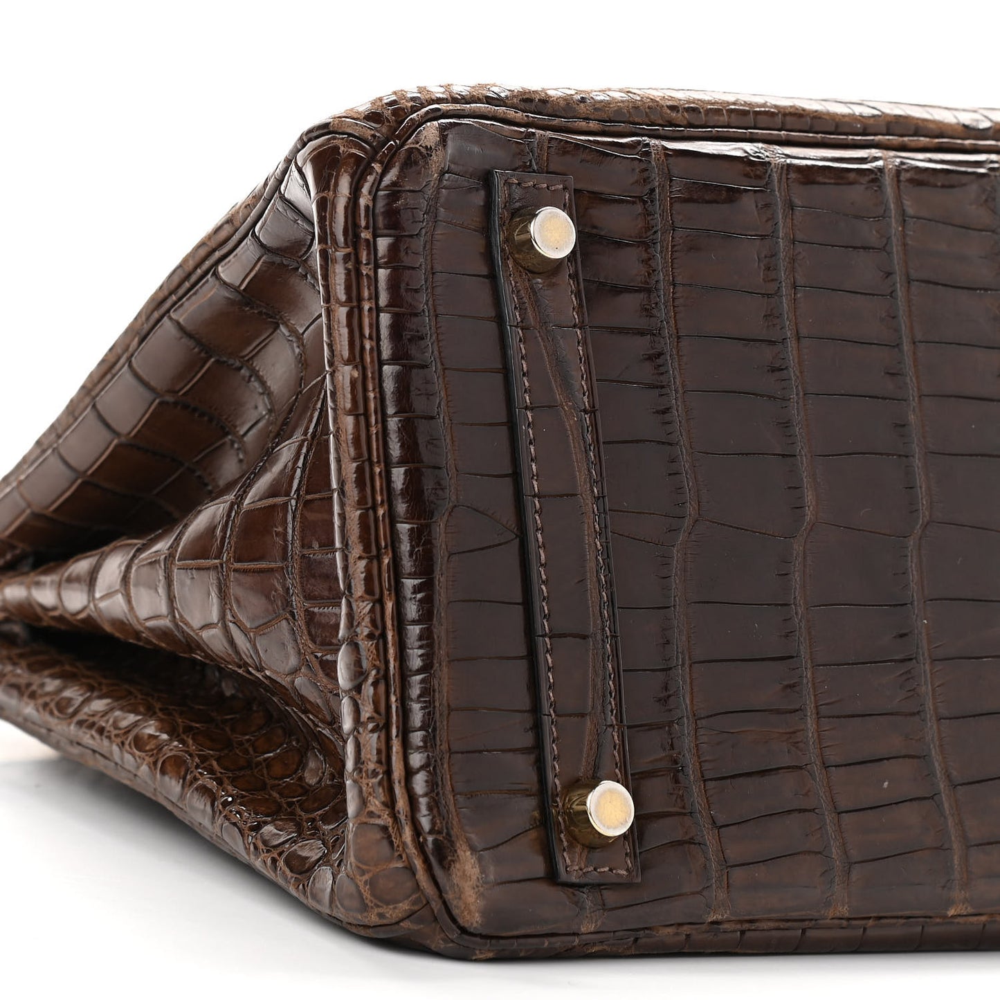 Shiny Porosus Crocodile Birkin 30 Havane