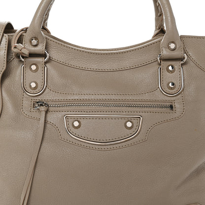 Balenciaga Chevre Silver Metallic Edge Hardware Velo Beige Dune Argille 9 of 11