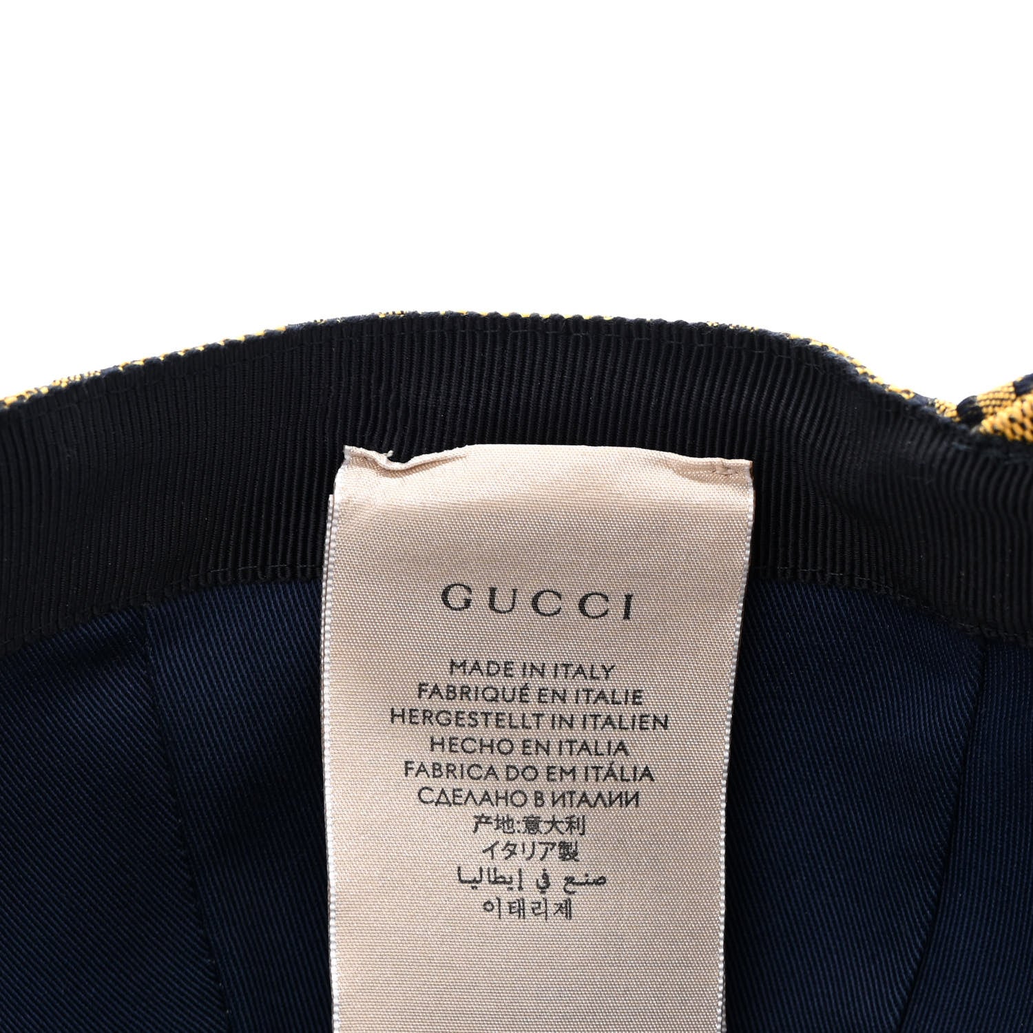 Gucci Monogram Multicolor Retro Interlocking G Baseball Hat L Yellow Blue 7 of 10