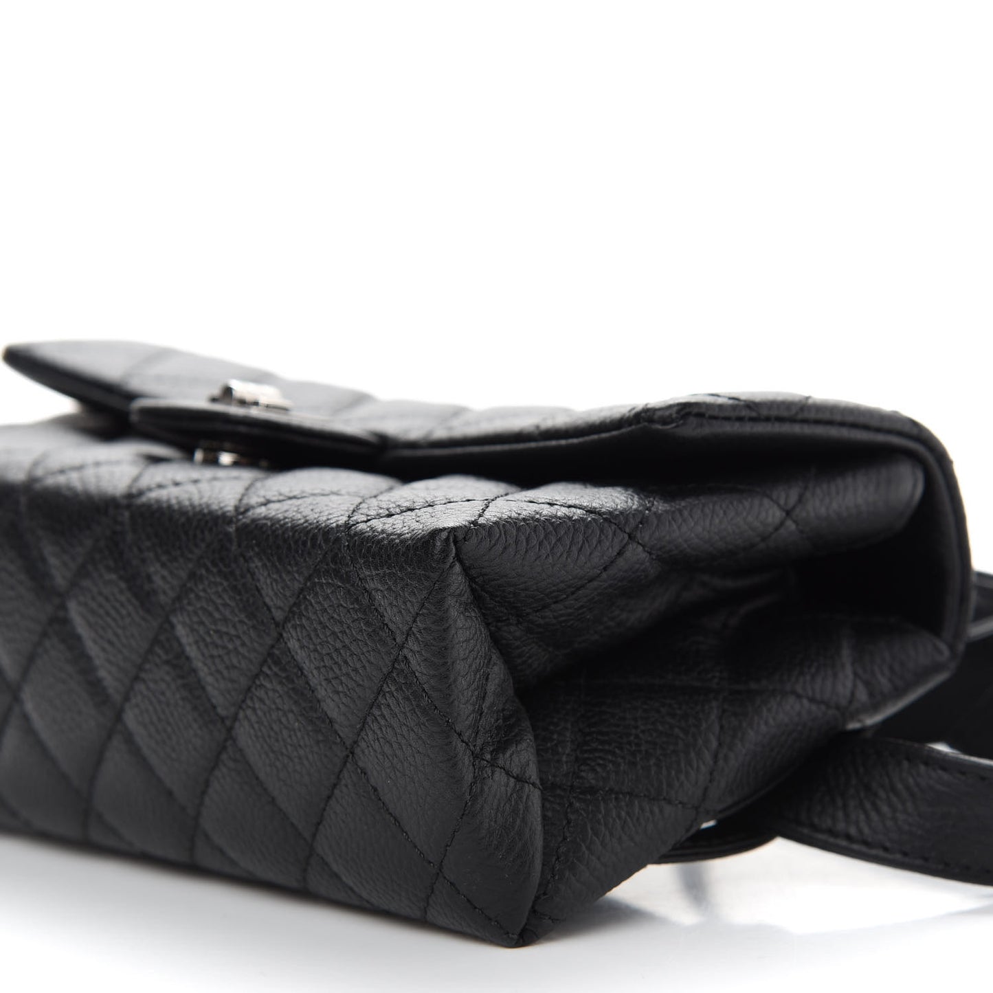 Grained Calfskin Quilted 2.55 Reissue Flap Belt Bag Clutch Black