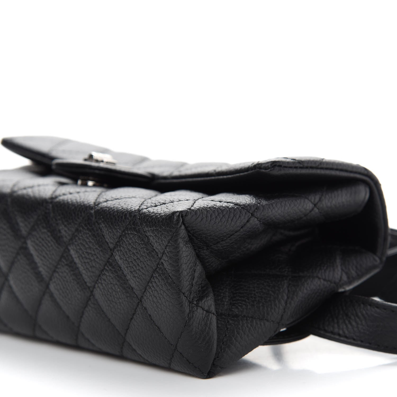 Chanel Grained Calfskin Quilted 2.55 Reissue Flap Belt Bag Clutch Black 10 of 10