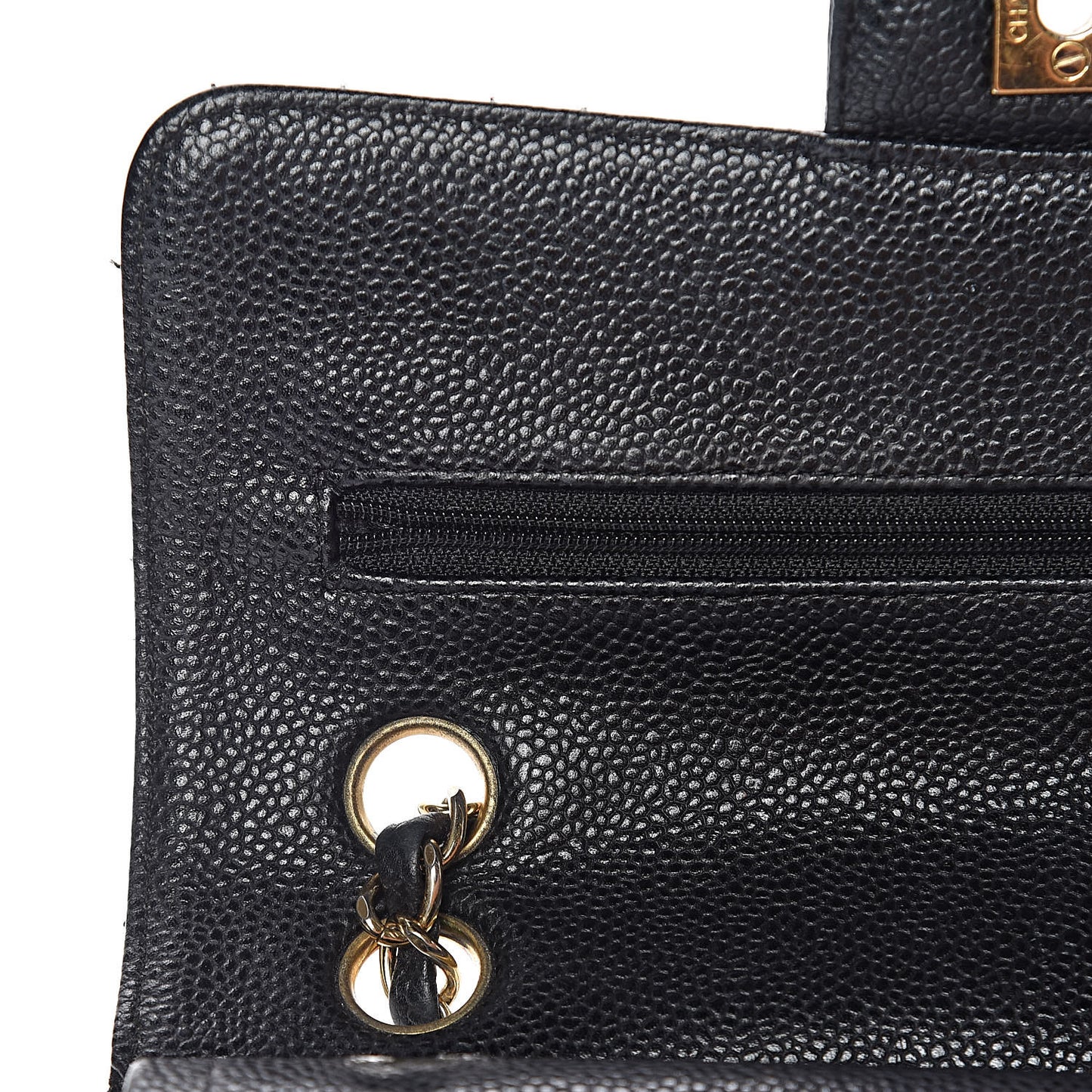 Caviar Quilted Small Double Flap Black