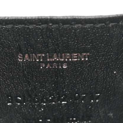 Saint Laurent Calfskin Crocodile Embossed Monogram Love Box Bag Black 5 of 9
