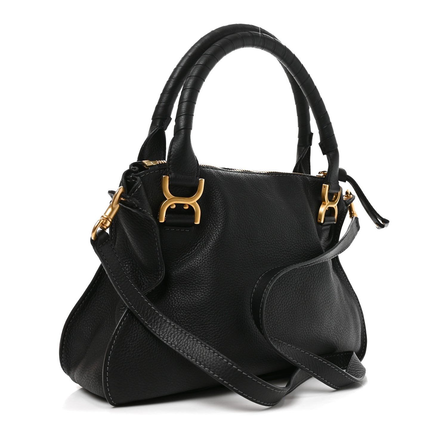 Calfskin Medium Marcie Satchel Black