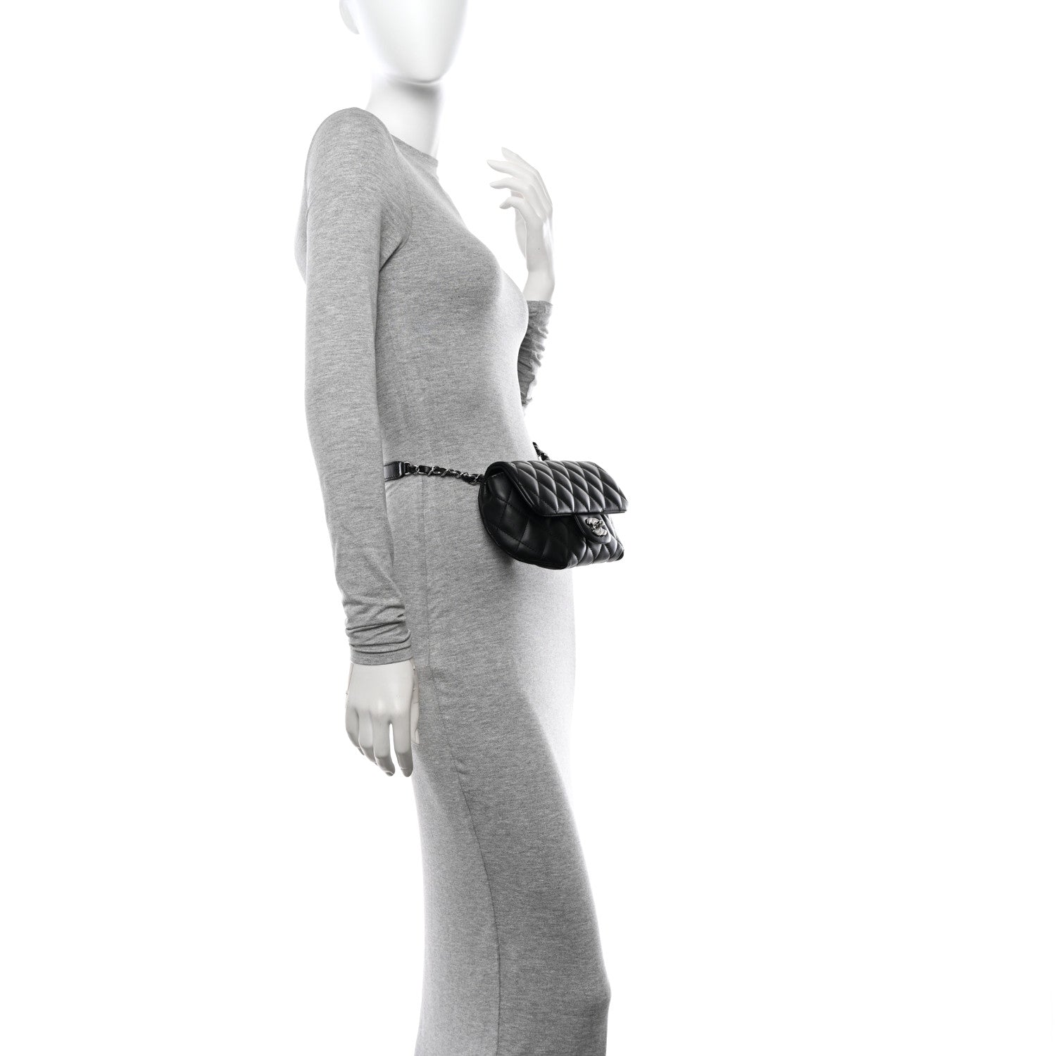 Chanel Calfskin Quilted CC Uniform Flap Belt Bag Black 2 of 11