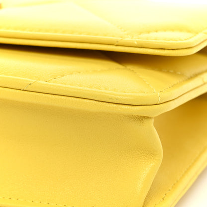 Chanel Lambskin Quilted Chanel 19 Wallet On Chain WOC Yellow 10 of 10