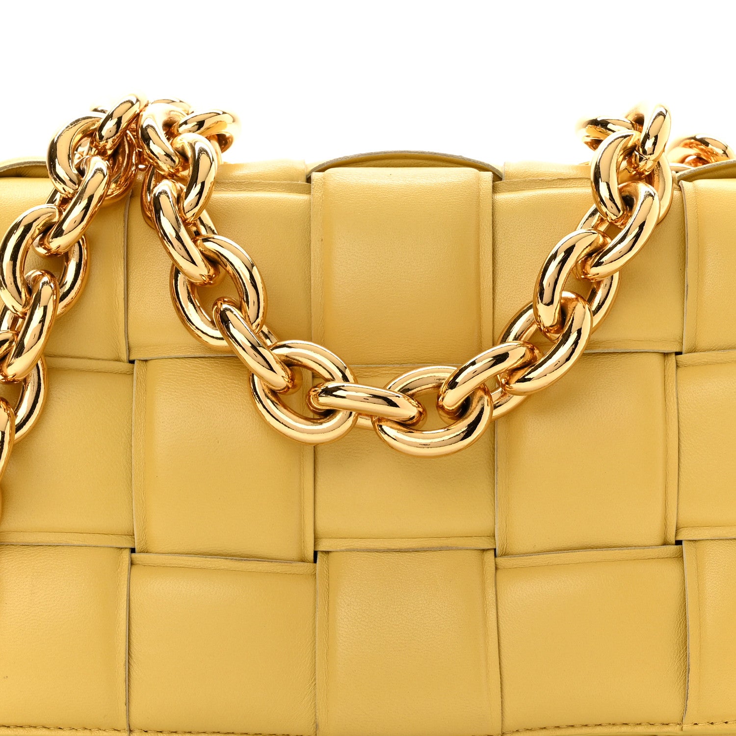 Bottega Veneta Lambskin Maxi Intreccio Padded Chain Cassette Crossbody Bag Corn 7 of 11