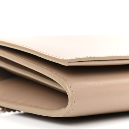 Saint Laurent Glossy Calfskin Monogram Chain Wallet Dark Beige 9 of 12