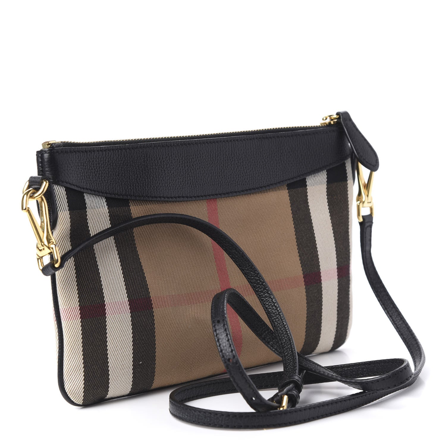 Burberry House Check Derby Peyton Crossbody Clutch Bag Black 3 of 9