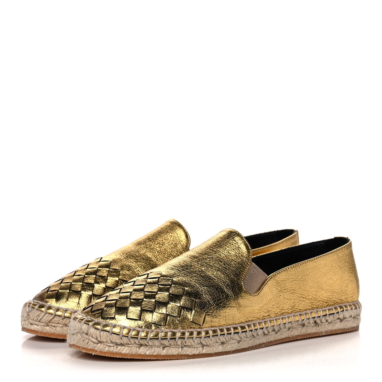 Bottega Veneta Nappa Intrecciato Gala Espadrille 39 Gold 3 of 8