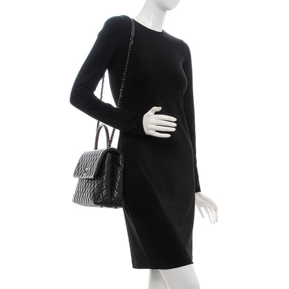 Chanel Caviar Lizard Quilted Medium Coco Handle Flap Black 2 of 9