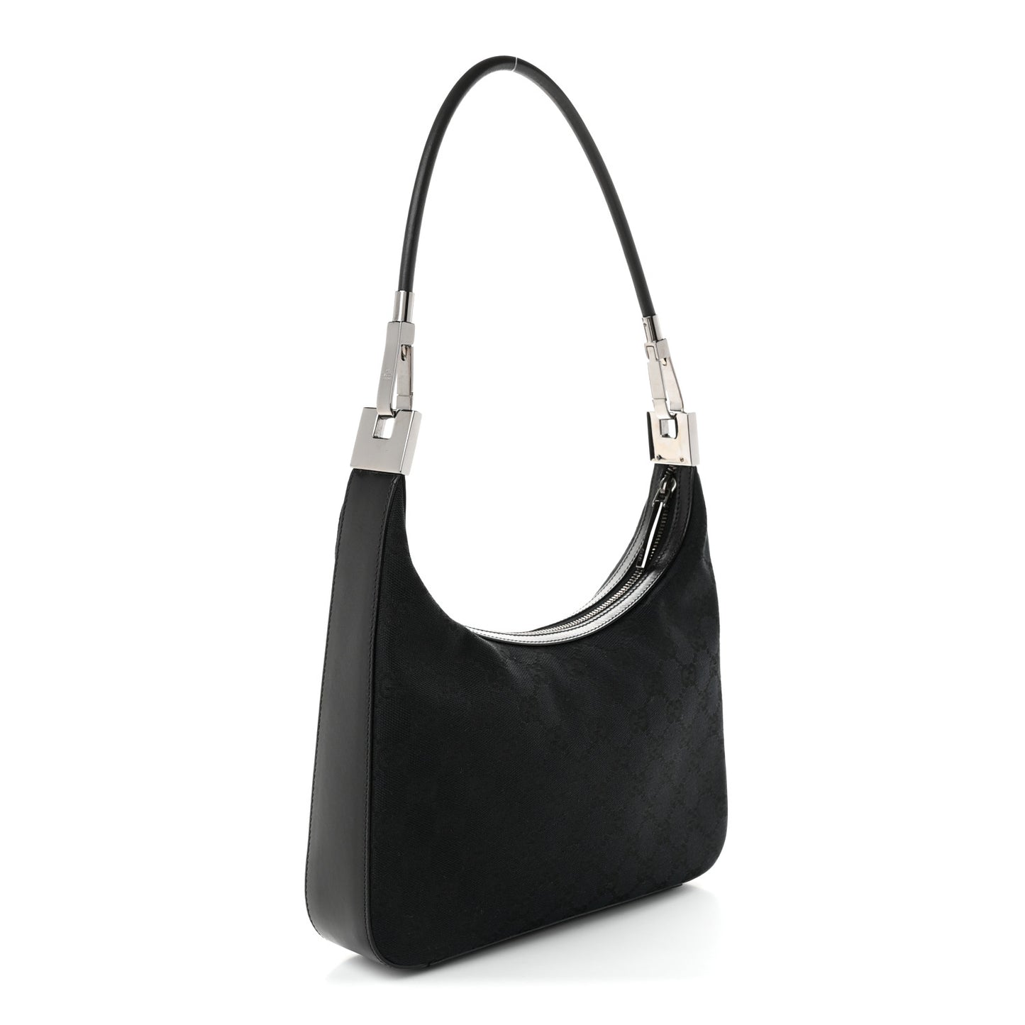 Monogram GG Small Clasp Hobo Black