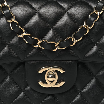 Chanel Lambskin Quilted Mini Rectangular Flap Black 8 of 11