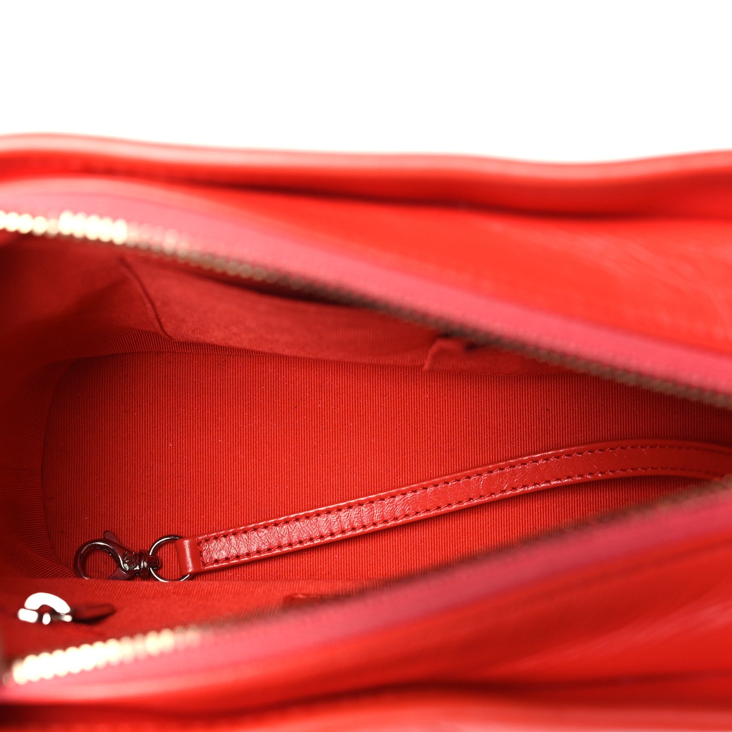 Aged Calfskin Quilted Small Gabrielle Hobo Red