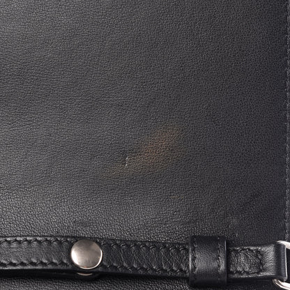 Celine Smooth Lambskin Frame Evening Chain Clutch Black White 16 of 16