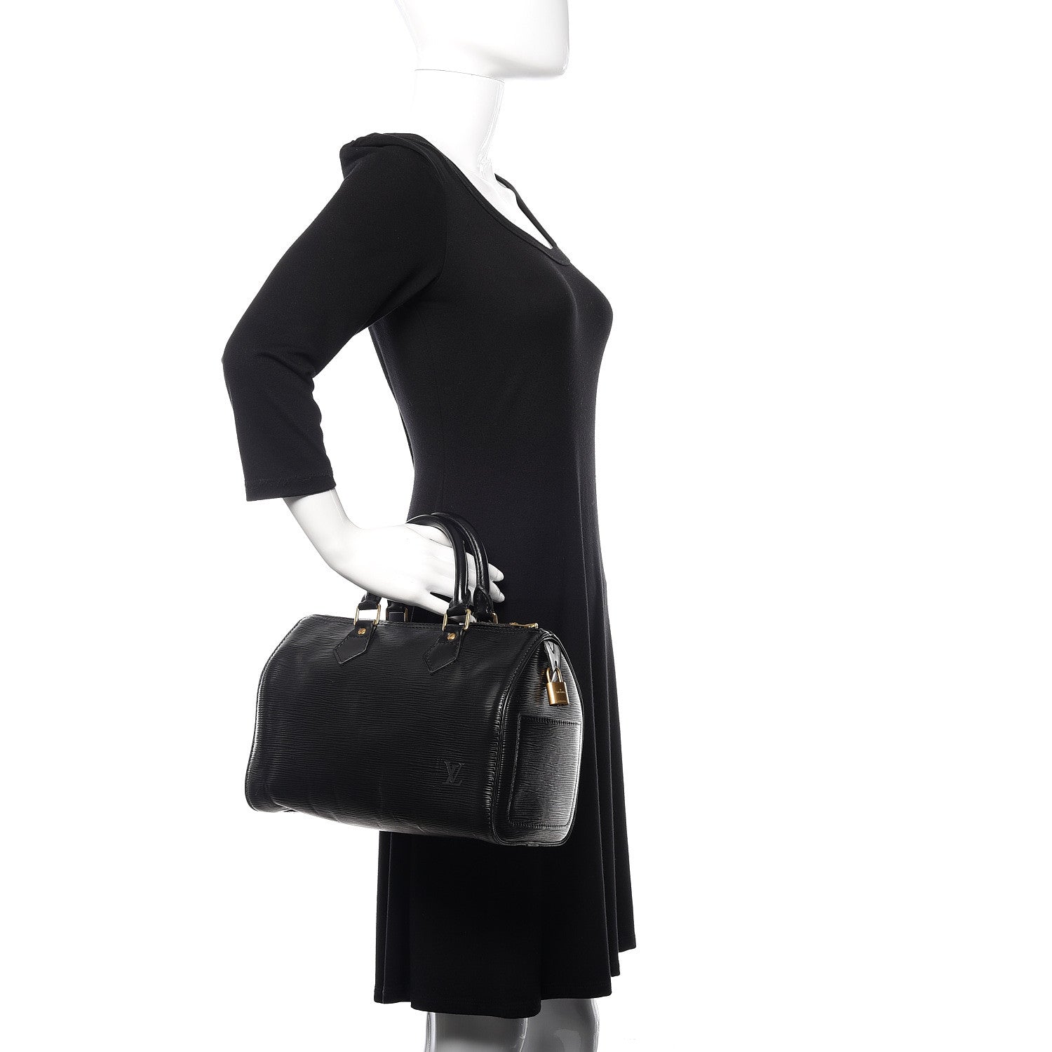 Louis Vuitton Epi Speedy 25 Black 2 of 15