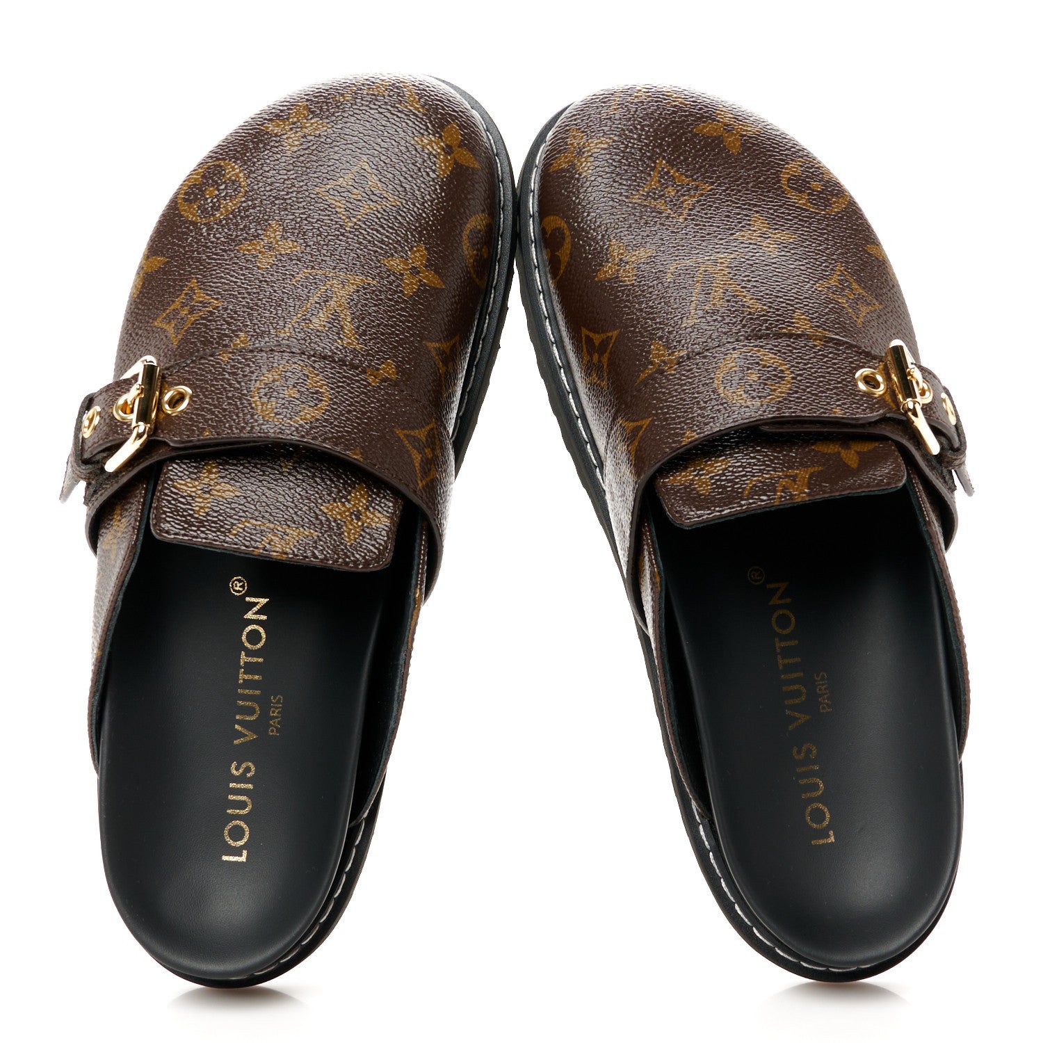 Louis Vuitton Patent Monogram Womens Cosy Flat Comfort Clog Mules 37.5 Brown 3 of 20