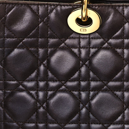 Christian Dior Lambskin Cannage Large Lady Dior Dark Brown 7 of 20