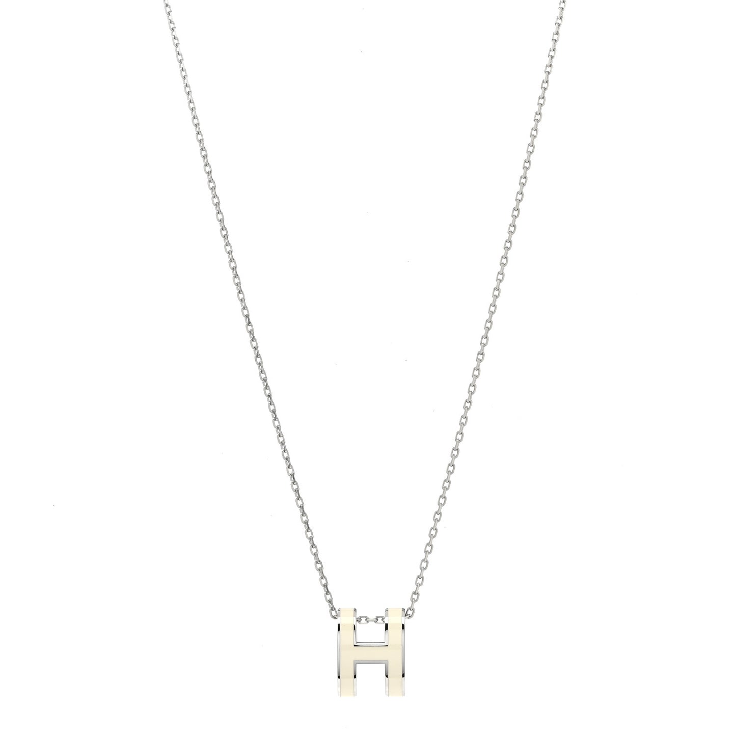 Palladium Pop H Pendant Necklace White