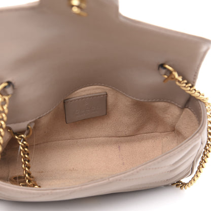 Gucci Calfskin Matelasse Super Mini GG Marmont Shoulder Bag Porcelain Rose 5 of 14
