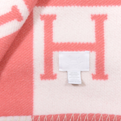 Hermes Wool Cashmere Avalon Baby Blanket Rose Airelle White 2 of 3