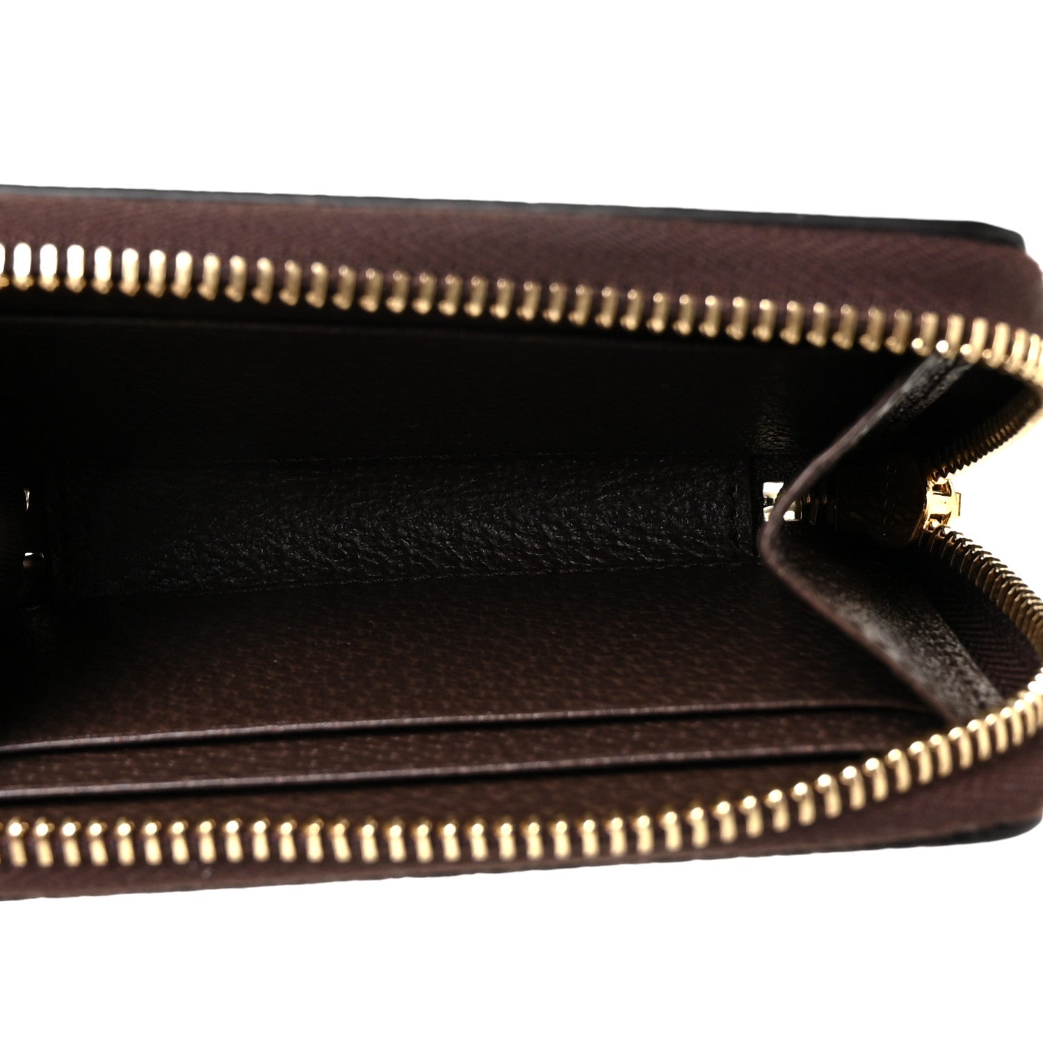 Gucci GG Supreme Monogram Textured Dollar Calfskin Web Ophidia Zip Around Card Case Wallet Beige Ebony New Acero 5 of 9