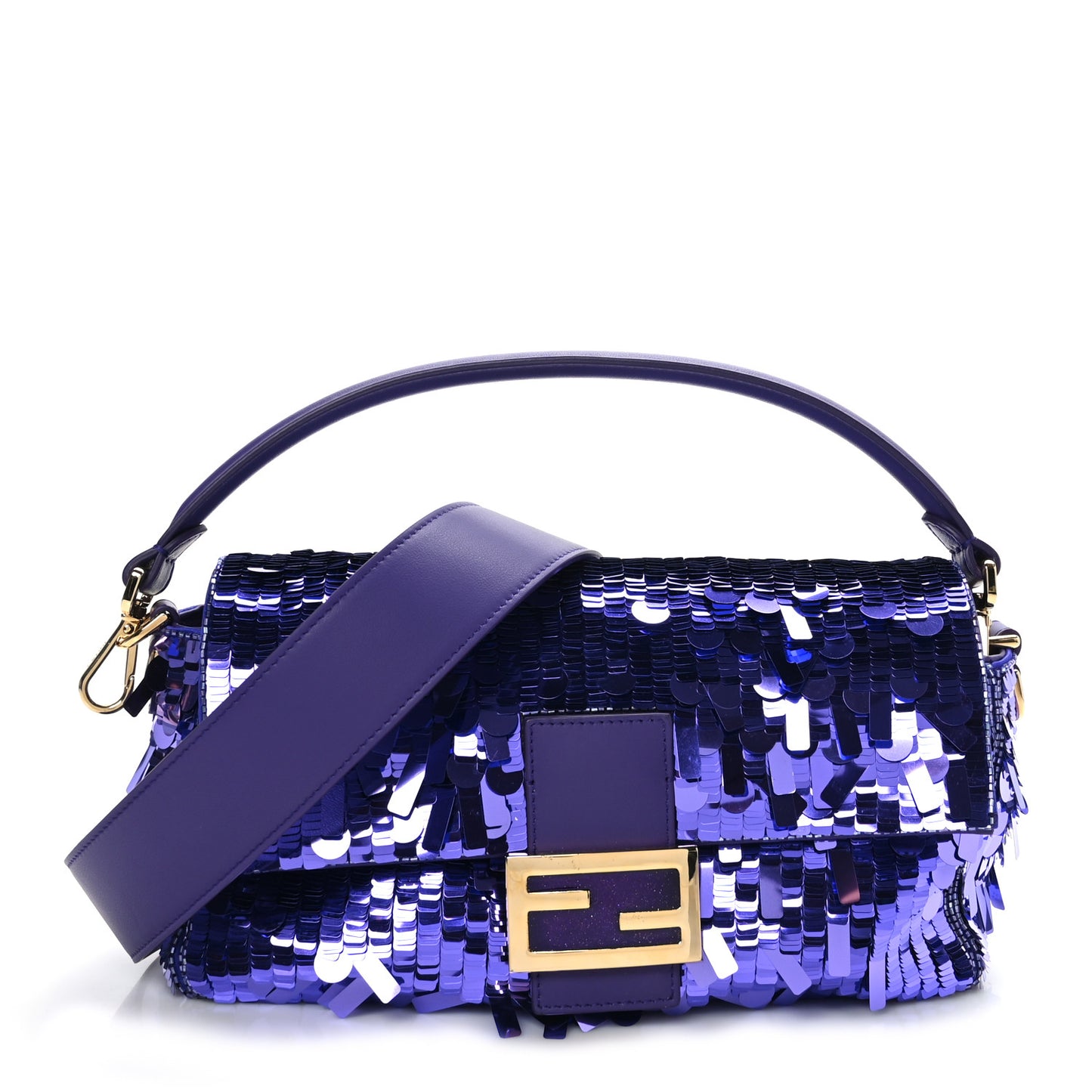Sequin Paillettes Shiny Nappa Sex and the City Baguette Viola Purple Rain