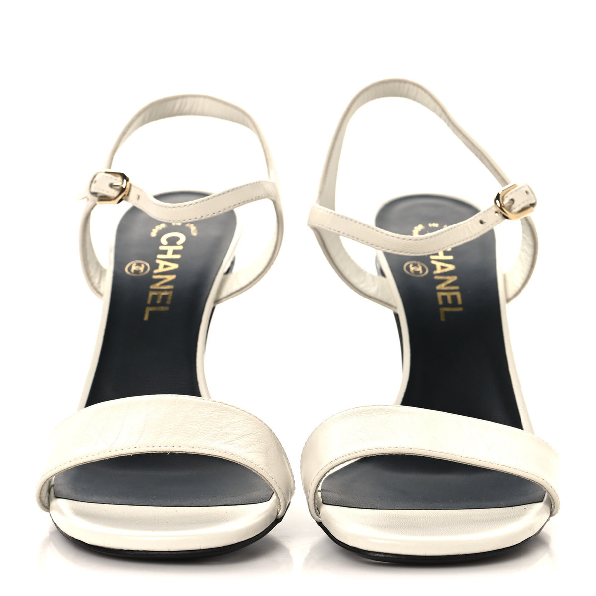 Lambskin Open Toe Pearl Sandal Heels 40 Black